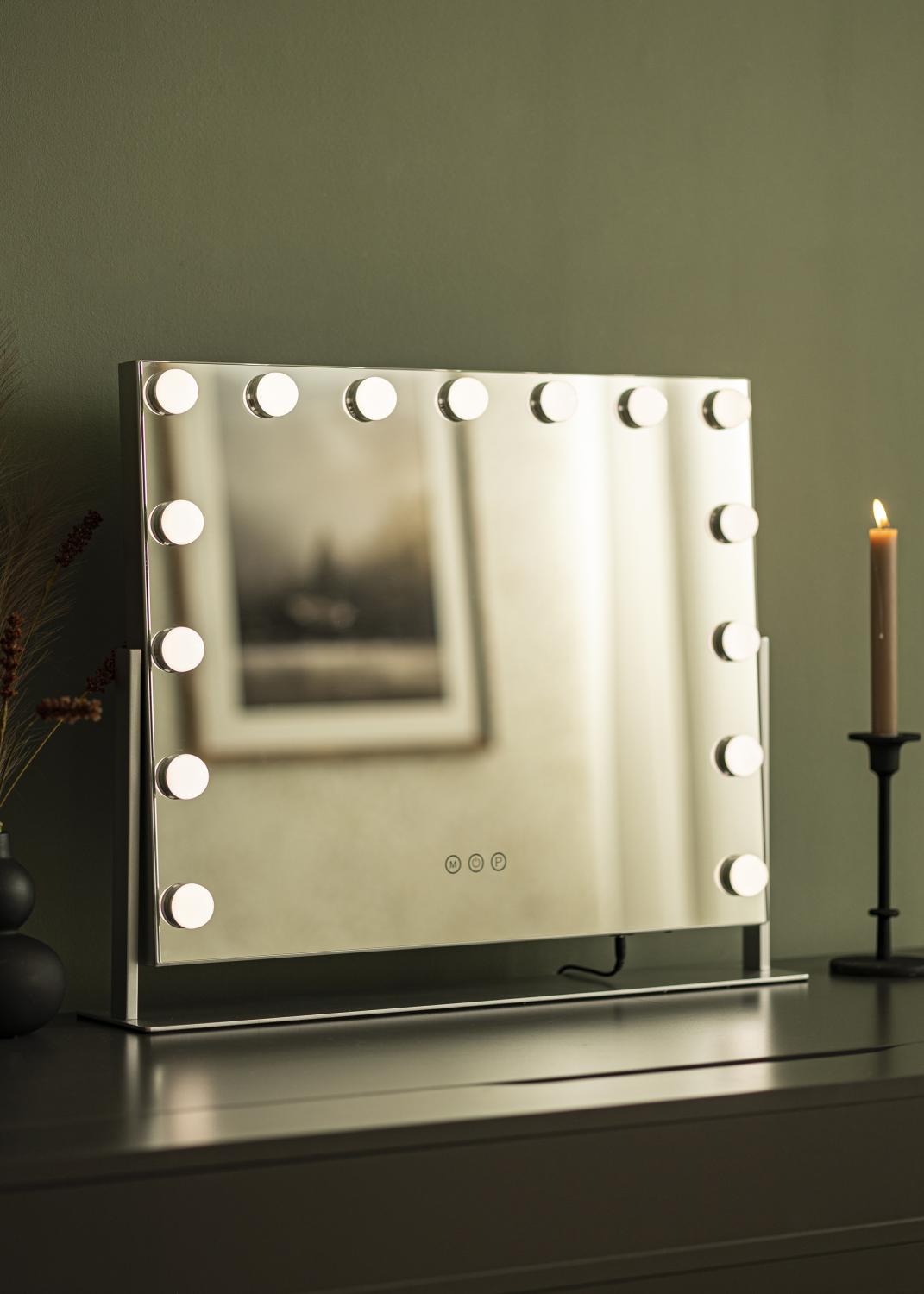 Product Image for KAILA Miroir de maquillage Soft Corner LED Argent 65x50 cm