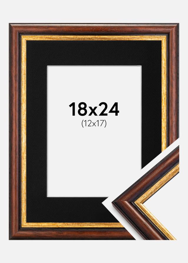 Cadre Siljan Brun 18x24 cm - Passe-partout Noir 13x18 cm