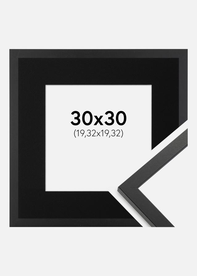 Cadre Trendy Noir 30x30 cm - Passe-partout Noir 8x8 pouces