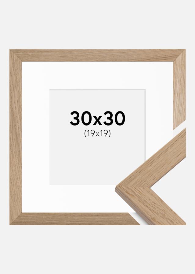 Cadre Trendline Chêne 30x30 cm - Passe-partout Blanc 20x20 cm
