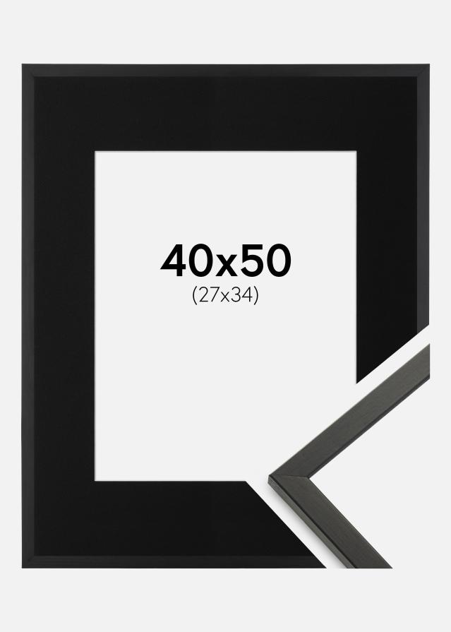 Cadre Galant Noir 40x50 cm - Passe-partout Noir 28x35 cm
