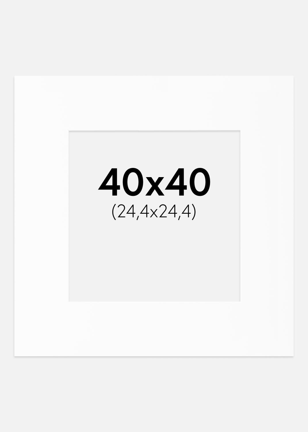Product Image for Passe-partout Blanc Standard (noyau blanc) 40x40 cm (24,4x24,4)
