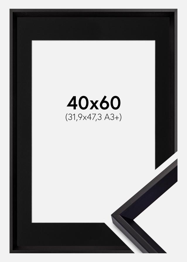 Cadre Globe Noir 40x60 cm - Passe-partout Noir 32,9x48,3 cm