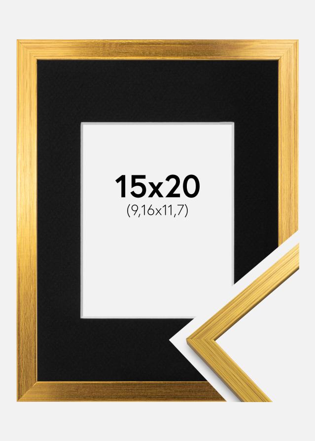 Cadre Edsbyn Or 15x20 cm - Passe-partout Noir 4x5 pouces