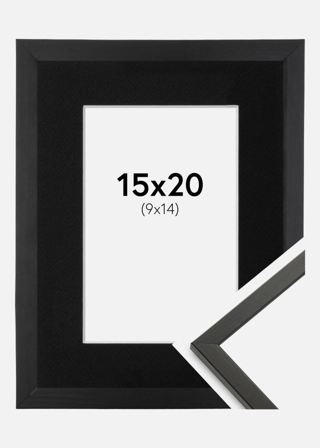 Cadre Galant Noir 15x20 cm - Passe-partout Noir 10x15 cm