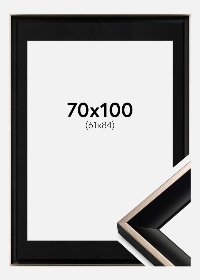 Cadre Öjaren Argent Noir 70x100 cm - Passe-partout Noir 62x85 cm