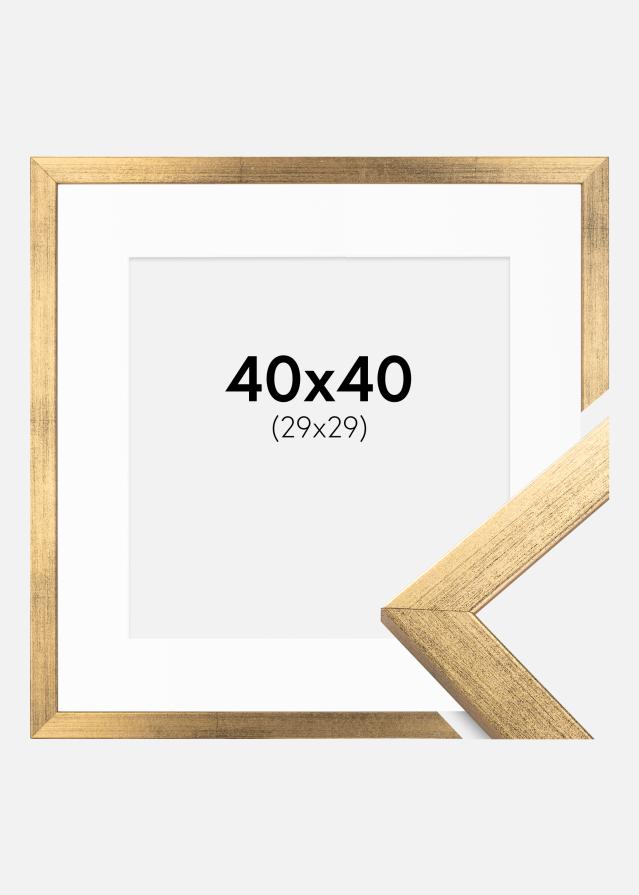 Cadre Stilren Or 40x40 cm - Passe-partout Blanc 30x30 cm