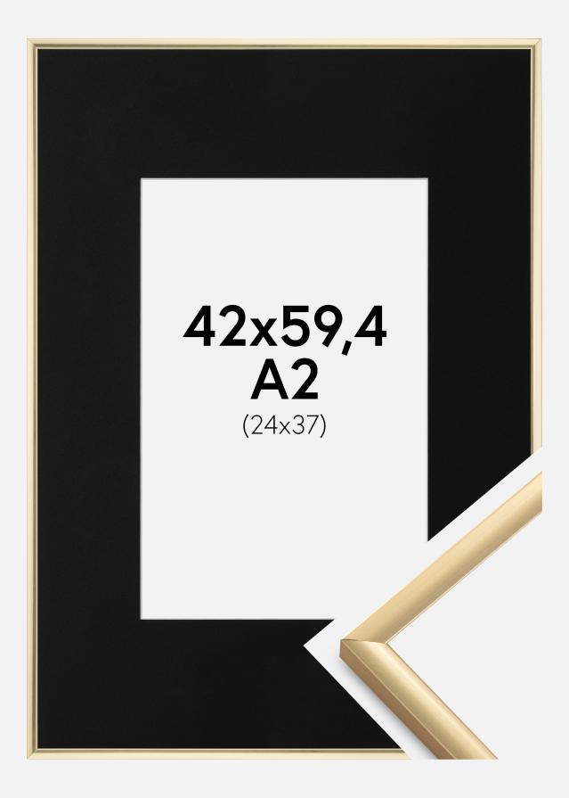 Cadre New Lifestyle Or 42x59,4 cm (A2) - Passe-partout Noir 25x38 cm