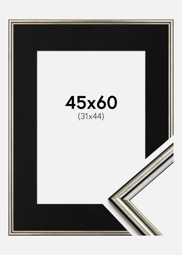 Cadre Horndal Argent 45x60 cm - Passe-partout Noir 32x45 cm