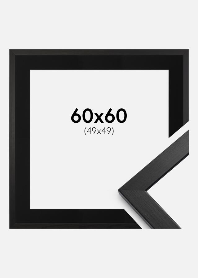 Cadre Stilren Noir 60x60 cm - Passe-partout Noir 50x50 cm