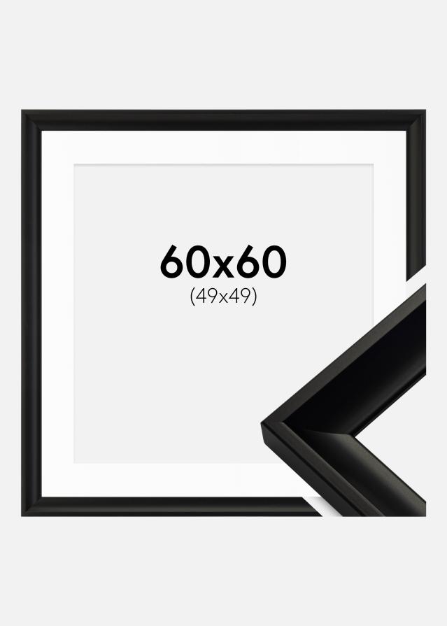 Cadre Öjaren Noir 60x60 cm - Passe-partout Blanc 50x50 cm
