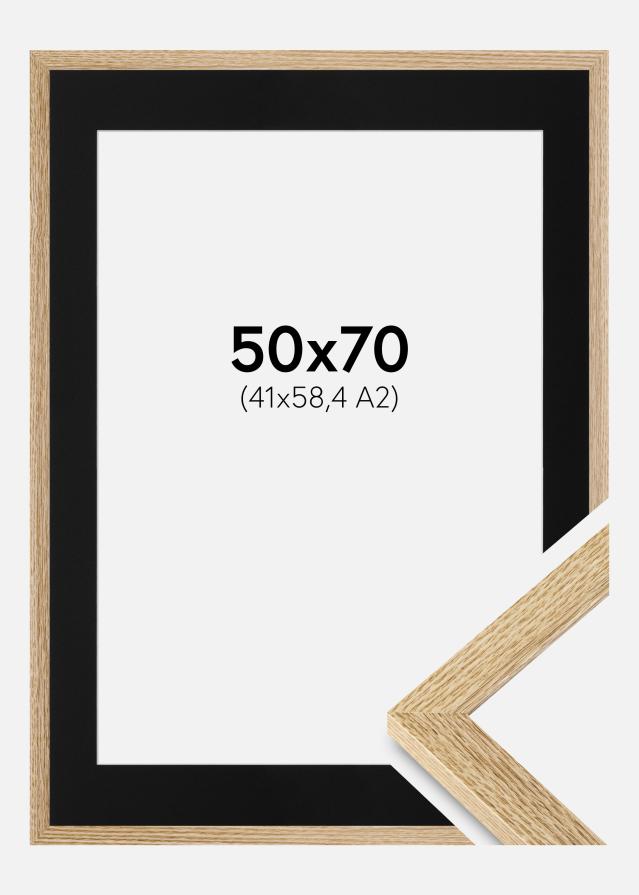 Cadre Selection Chêne 50x70 cm - Passe-partout Noir 42x59,4 cm