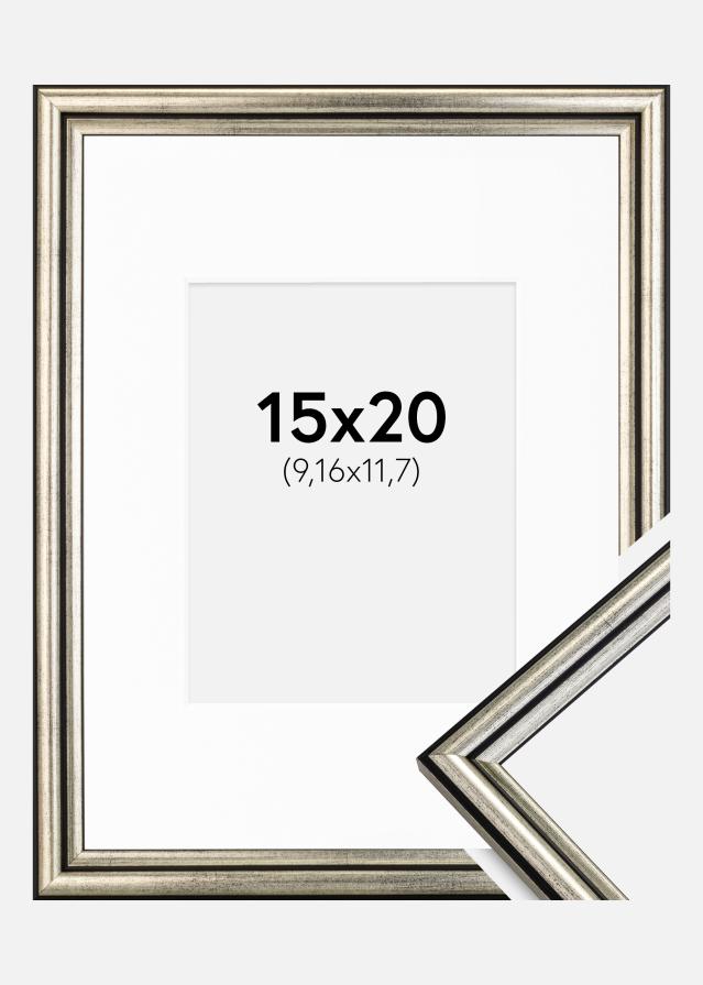 Cadre Horndal Argent 15x20 cm - Passe-partout Blanc 4x5 pouces