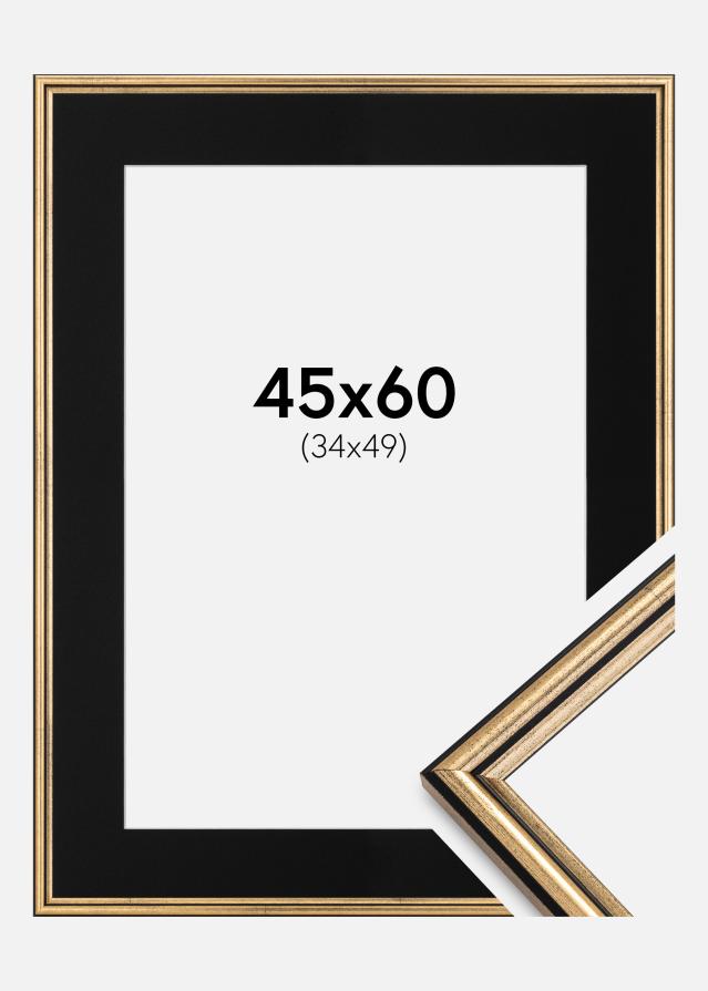 Cadre Horndal Or 45x60 cm - Passe-partout Noir 35x50 cm