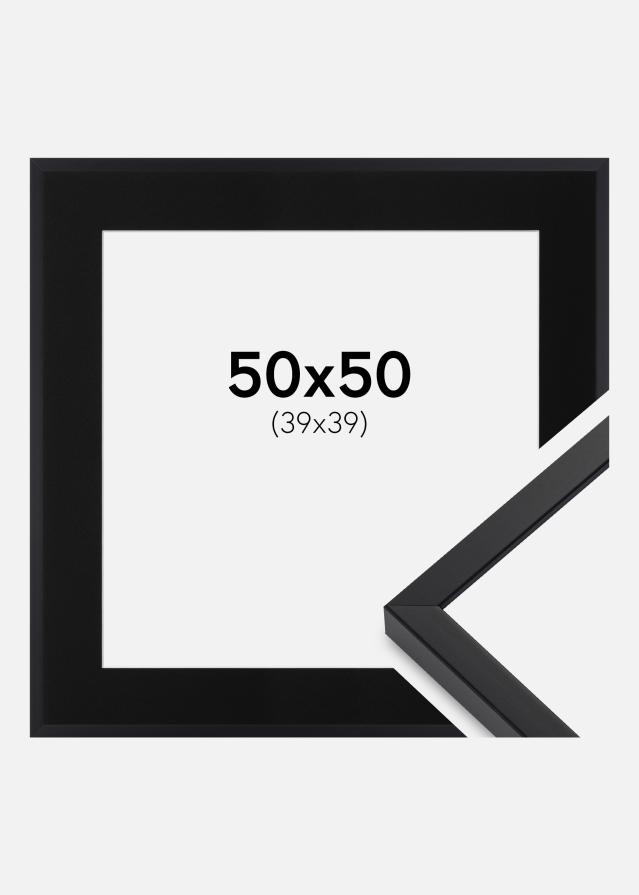 Cadre E-Line Noir 50x50 cm - Passe-partout Noir 40x40 cm