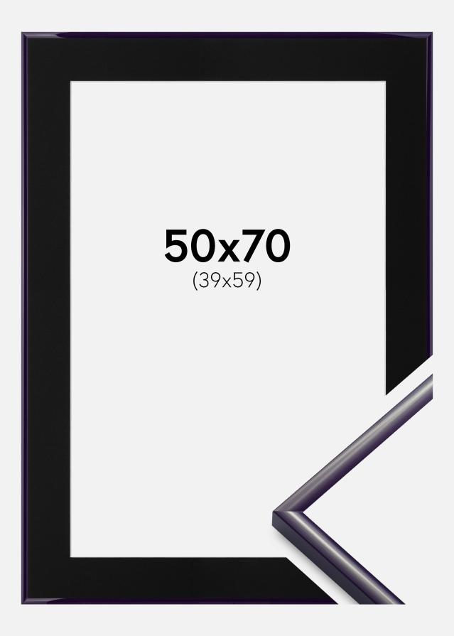Cadre New Lifestyle Violet sombre 50x70 cm - Passe-partout Noir 40x60 cm