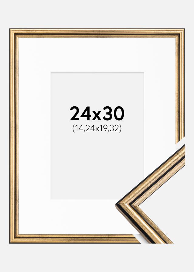 Cadre Horndal Or 24x30 cm - Passe-partout Blanc 6x8 pouces