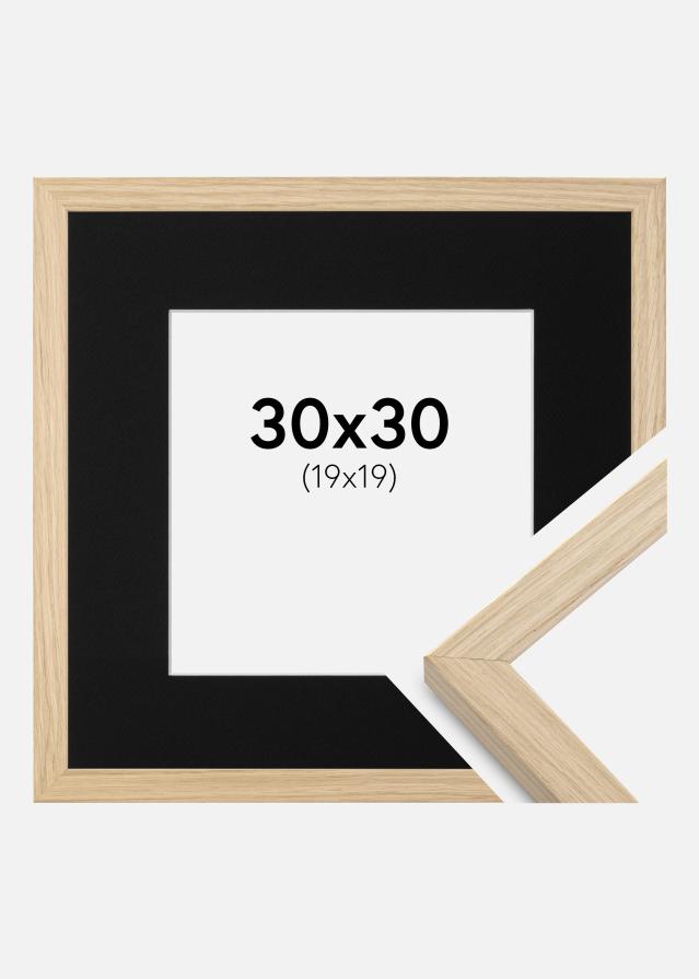 Cadre Grimsåker Chêne 30x30 cm - Passe-partout Noir 20x20 cm