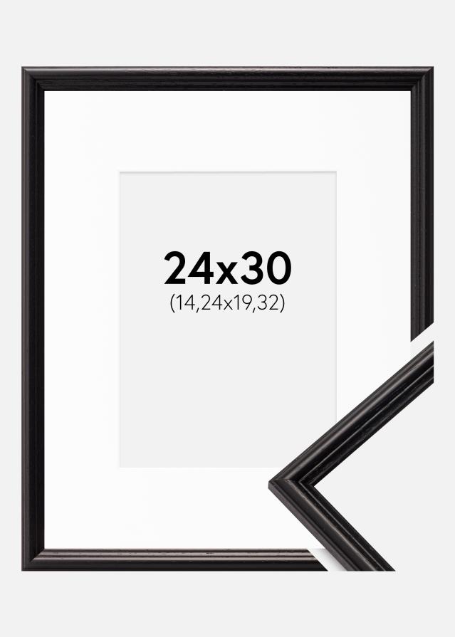 Cadre Horndal Noir 24x30 cm - Passe-partout Blanc 6x8 pouces