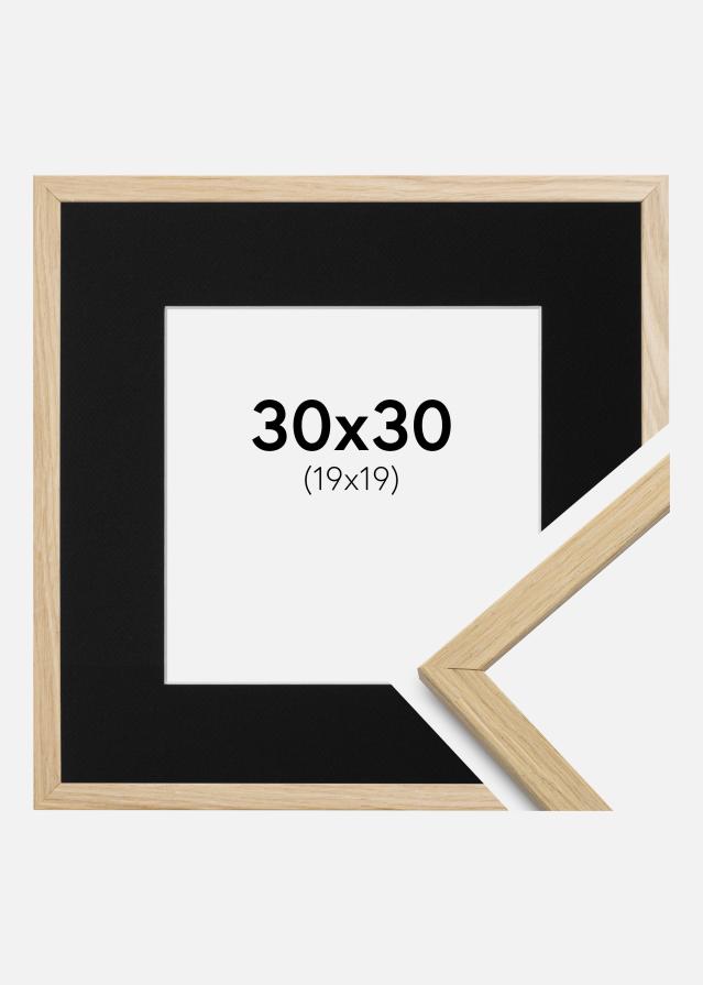 Cadre Edsbyn Chêne 30x30 cm - Passe-partout Noir 20x20 cm