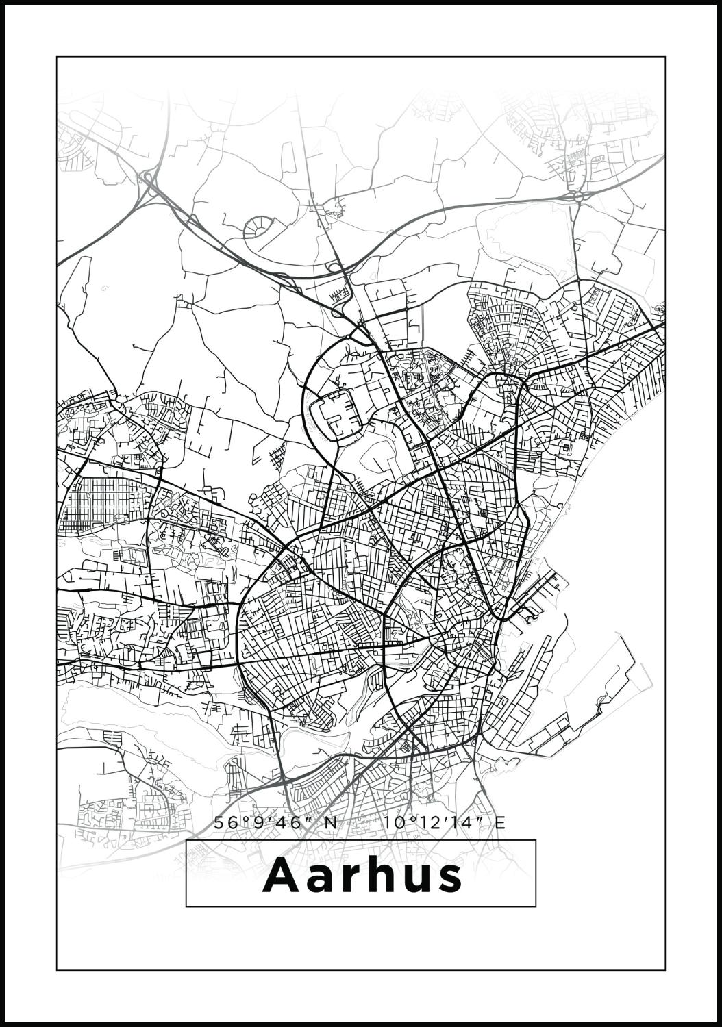 Product Image for Map - Aarhus - White (21x29,7 cm (A4))
