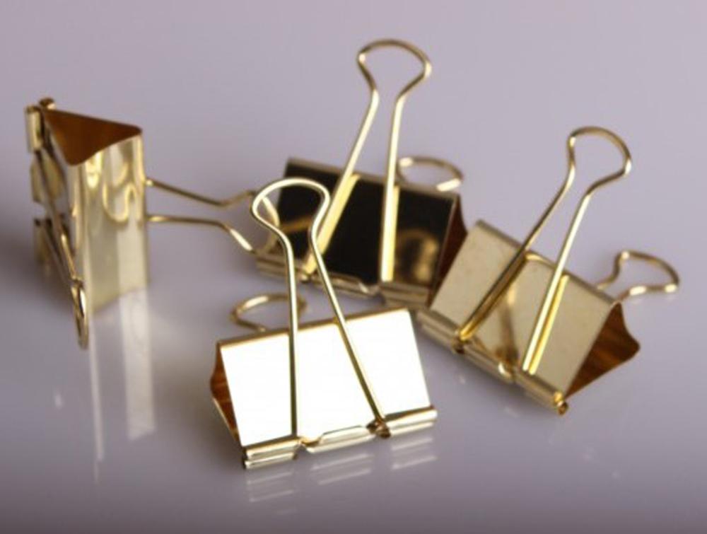 Pinces pour poster 51 mm Or - 4 unités