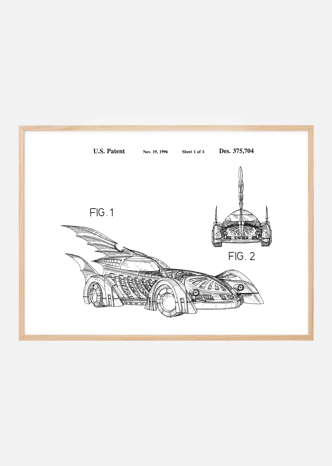 Product Image for Dessin de brevet - Batman - Batmobile 1996 I Poster (50x70 cm)