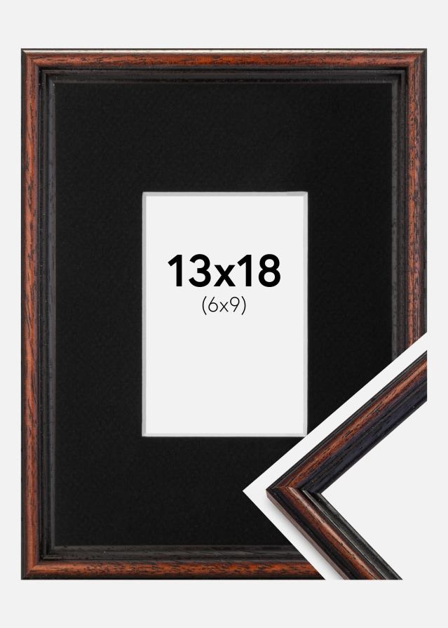 Cadre Horndal Noyer 13x18 cm - Passe-partout Noir 7x10 cm