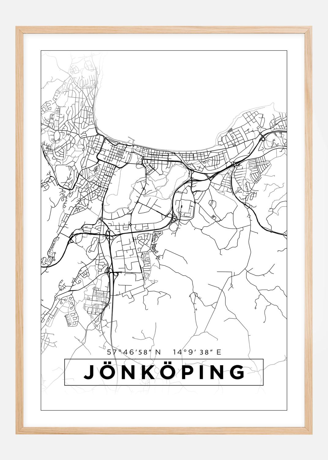 Product Image for Map - Jönköping - White (21x29,7 cm (A4))