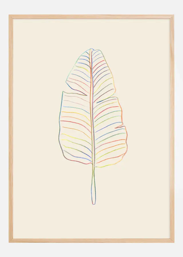 Banana Rainbow Leaf Poster