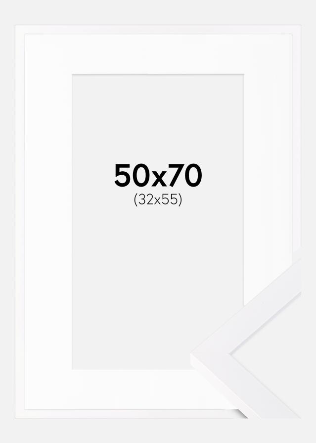 Cadre Selection Blanc 50x70 cm - Passe-partout Blanc 33x56 cm
