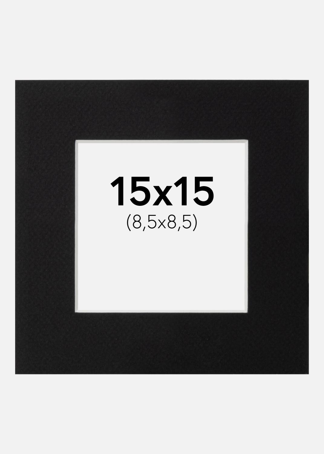 Product Image for Passe-partout Noir Standard (noyau blanc) 15x15 cm (8,5x8,5)