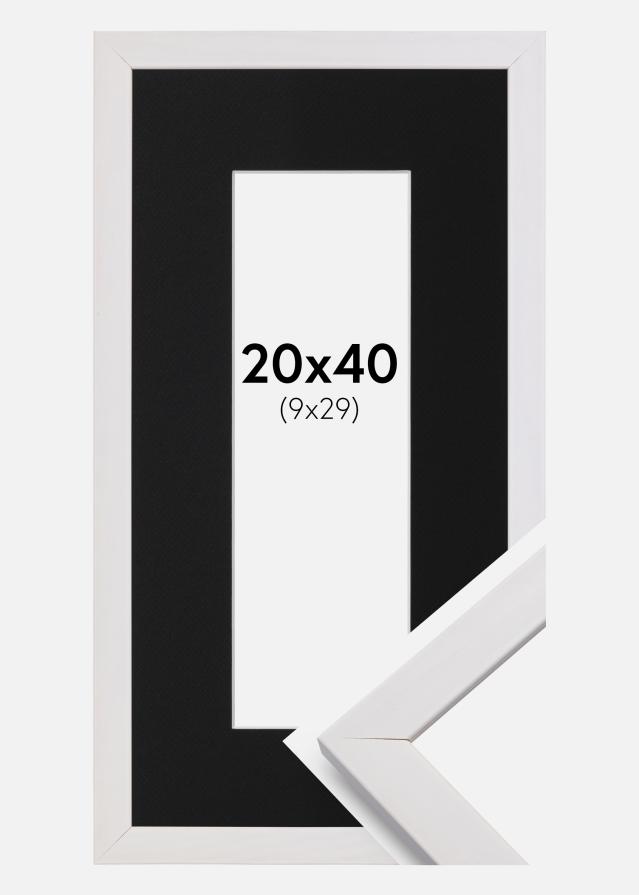 Cadre Stilren Blanc 20x40 cm - Passe-partout Noir 10x30 cm