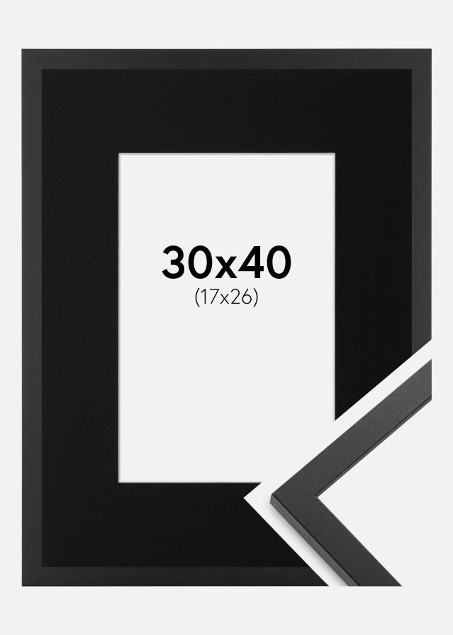 Cadre Trendy Noir 30x40 cm - Passe-partout Noir 18x27 cm
