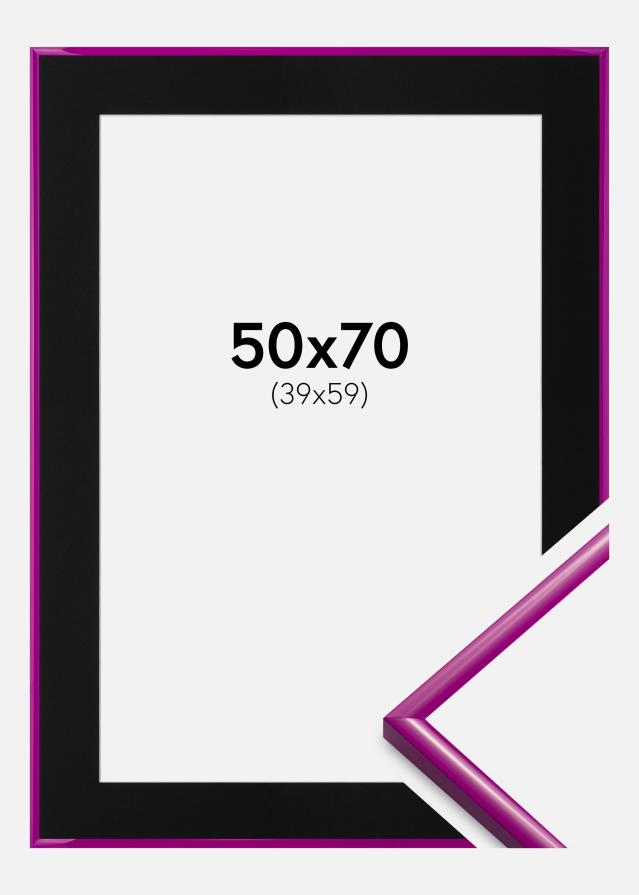 Cadre New Lifestyle Fuchsia 50x70 cm - Passe-partout Noir 40x60 cm