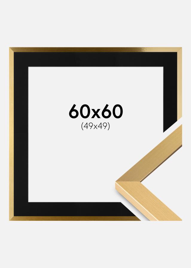 Cadre Selection Or 60x60 cm - Passe-partout Noir 50x50 cm