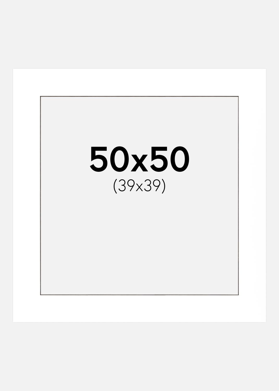 Product Image for Passe-partout Blanc (noyau noir) 50x50 cm (39x39 cm)