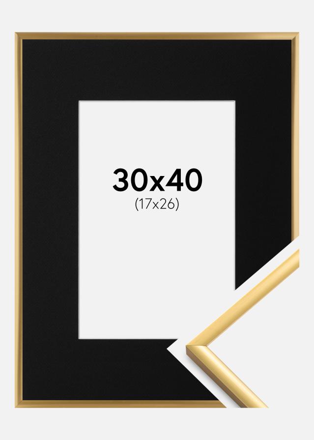 Cadre New Lifestyle Shiny Gold 30x40 cm - Passe-partout Noir 18x27 cm