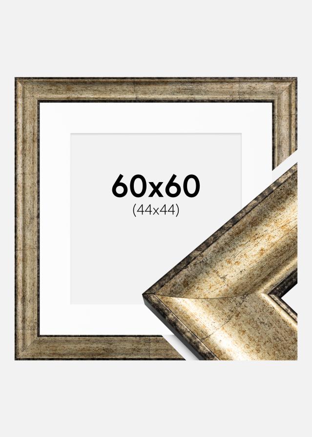 Cadre Saltsjöbaden Or antique 60x60 cm - Passe-partout Blanc 45x45 cm