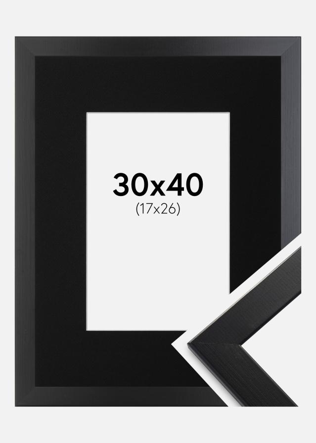 Cadre Trendline Noir 30x40 cm - Passe-partout Noir 18x27 cm