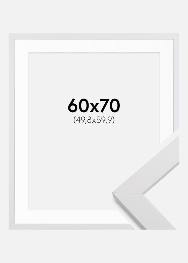 Cadre White Wood 60x70 cm - Passe-partout Blanc 20x24 inches