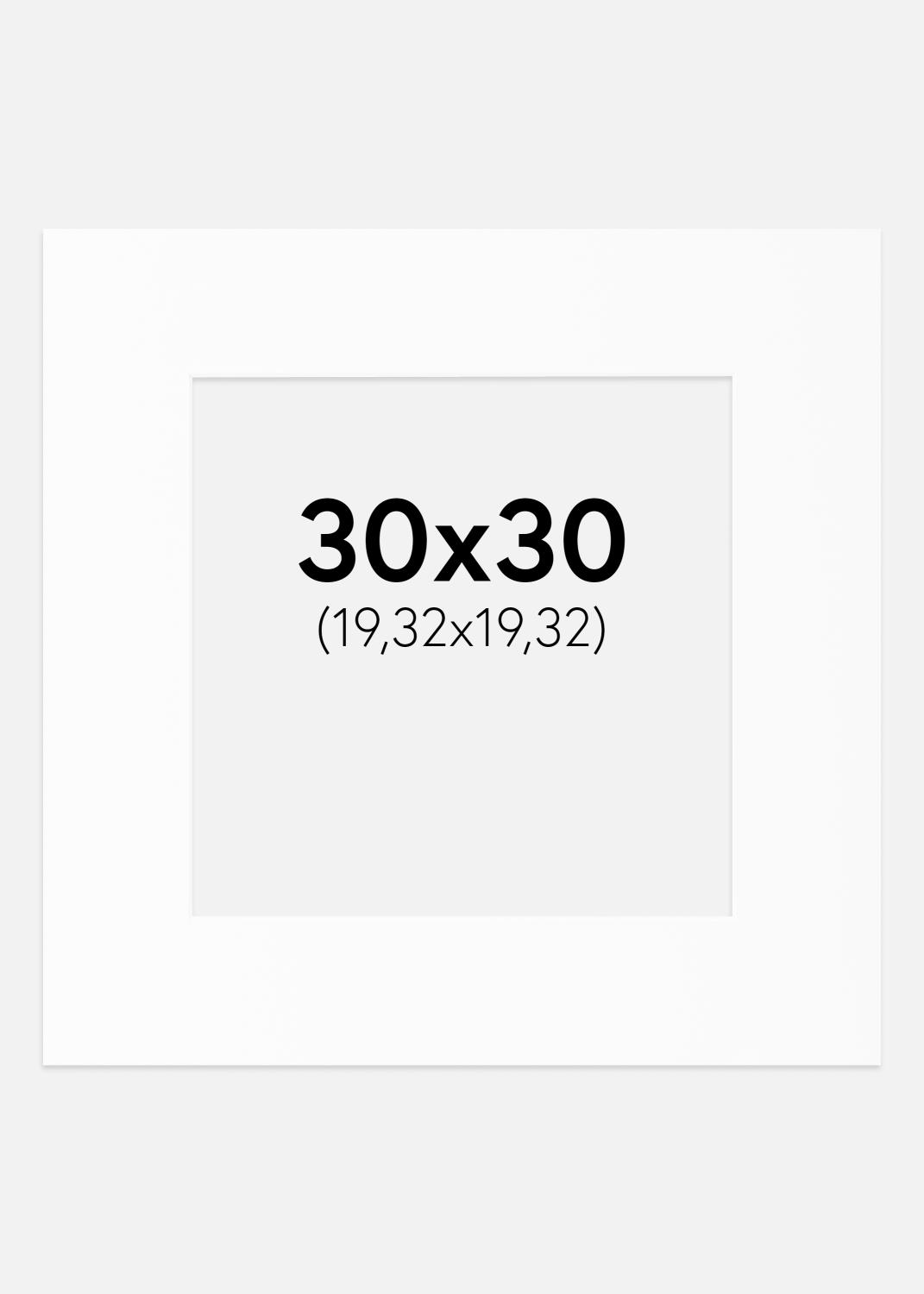 Product Image for Passe-partout Blanc Standard (noyau blanc) 30x30 cm (19,32x19,32)