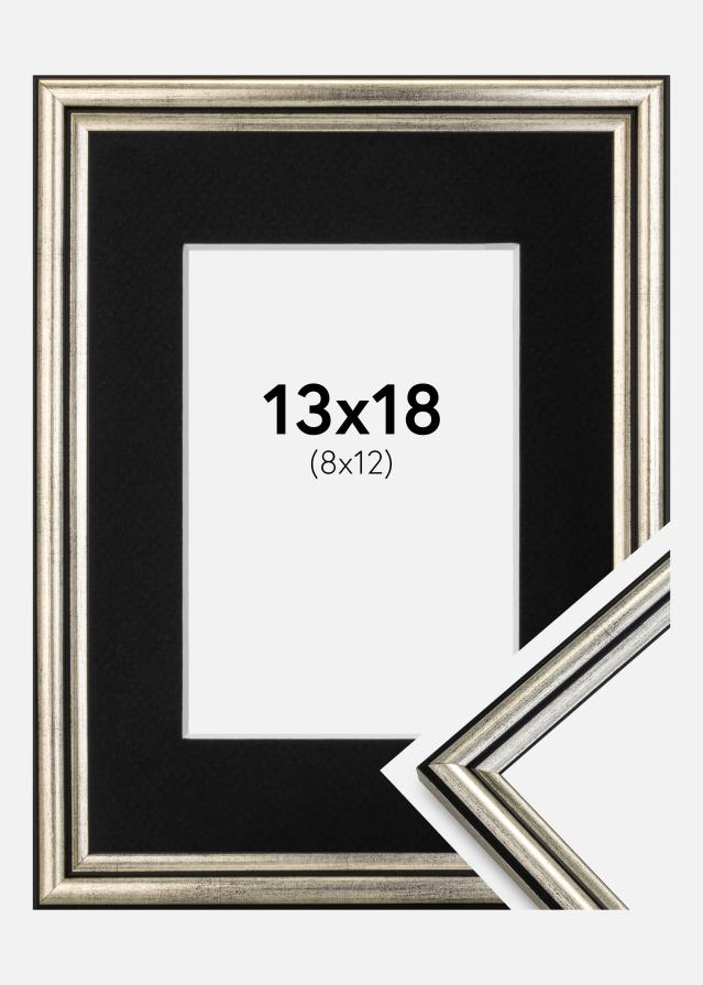 Cadre Horndal Argent 13x18 cm - Passe-partout Noir 9x13 cm