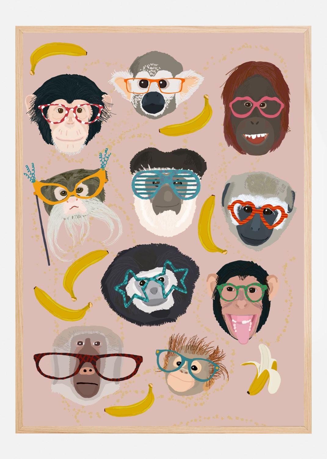 Product Image for Monkey In Glasses Print Poster (21x29.7 cm (A4))