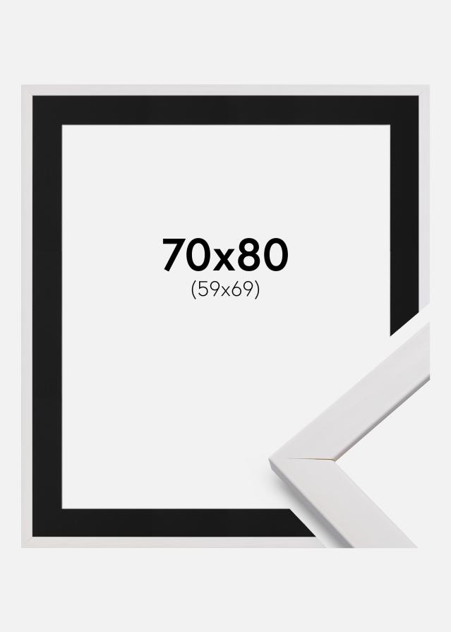 Cadre Stilren Blanc 70x70 cm - Passe-partout Noir 60x70 cm