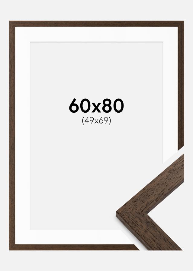 Cadre Brown Wood 60x80 cm - Passe-partout Blanc 50x70 cm