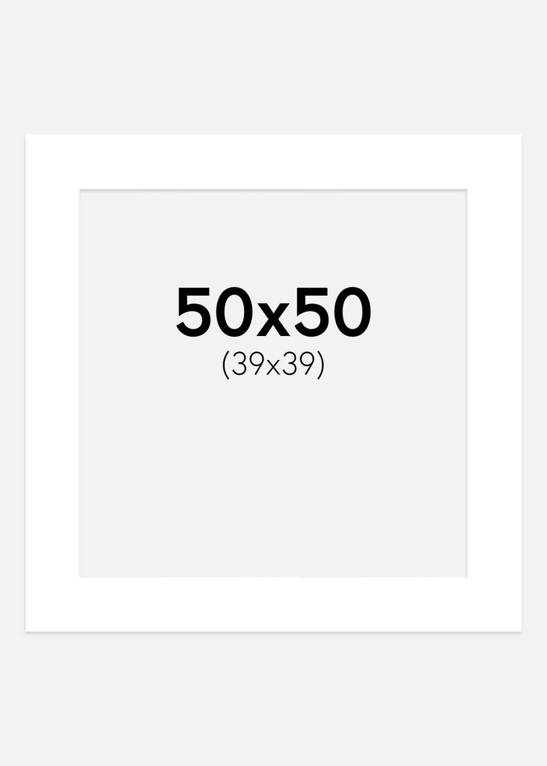Product Image for Passe-partout Super Blanc (Biseau Blanc) 50x50 cm (39x39 cm)
