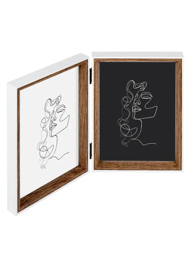 Silhouette Cadre pliant Noyer 13x18 cm - 2 images