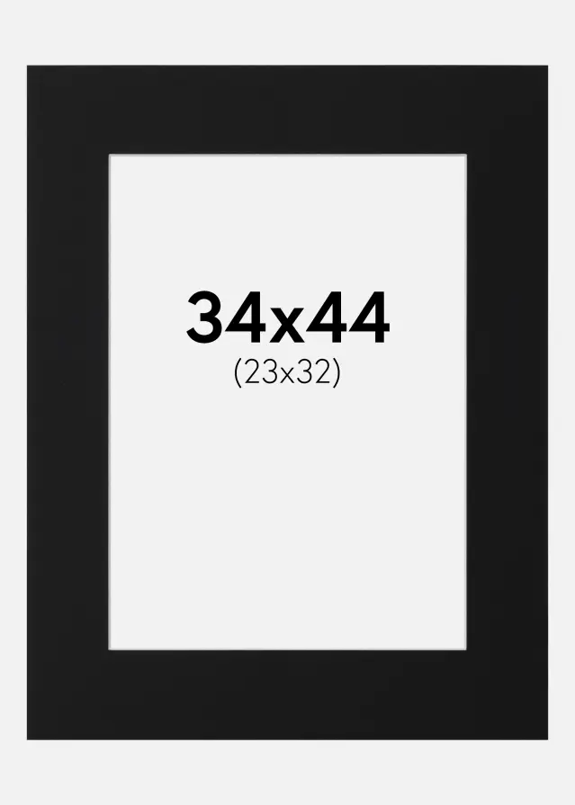 Passe-partout Noir Standard (noyau blanc) 34x44 cm (23x32)