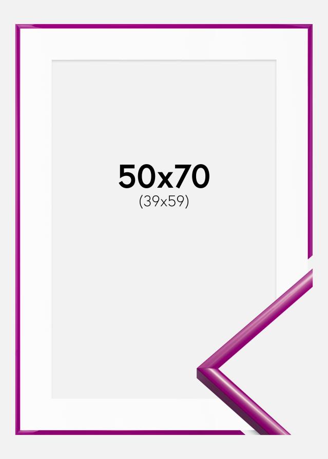 Cadre New Lifestyle Fuchsia 50x70 cm - Passe-partout Blanc 40x60 cm